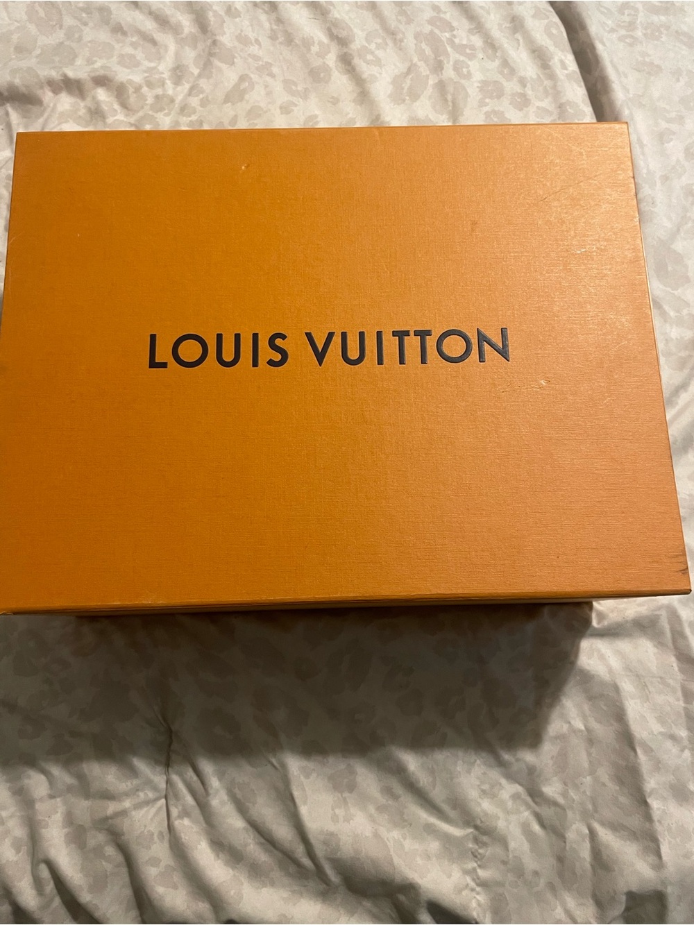Louis Vuitton Orange Box with Black Logo with Black shoes